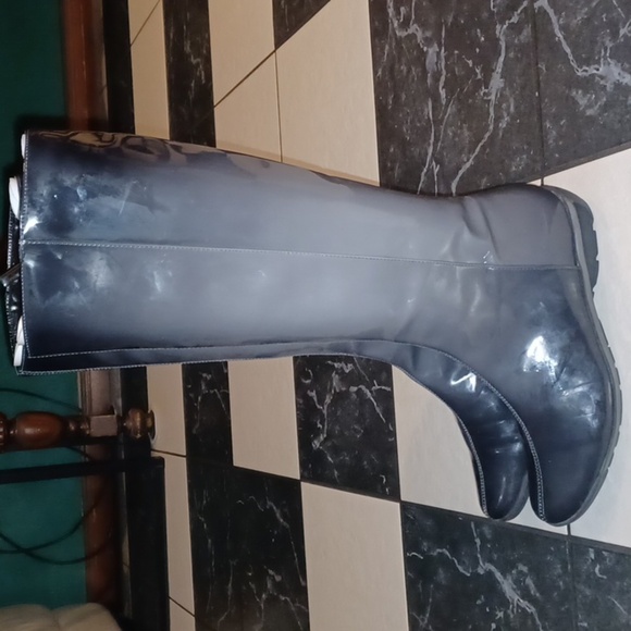 Aquatalia Marvin K patent leather weatherproof boots - Wasabi, gray gradient - Picture 1 of 12